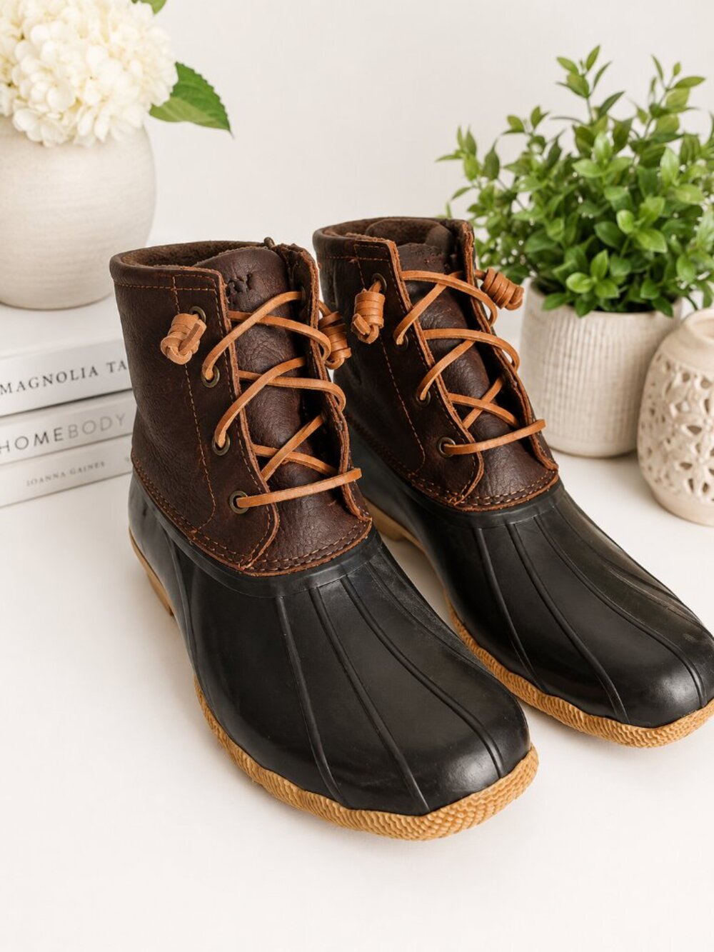 Sperry Saltwater Waterproof Duck Boots Leather Women's 7.5 NWOT